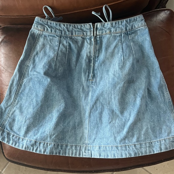 Free People Lace Up Pleated Denim Mini Skirt - Picture 6 of 11